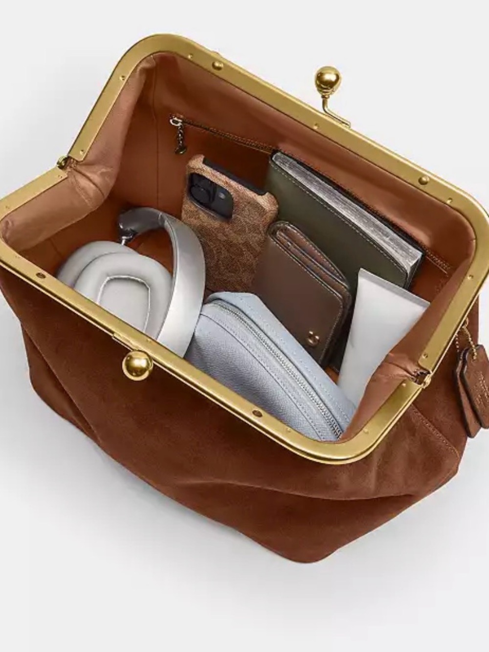 Kisslock Frame Bag 27 Brass/Warm Brown - Picture 6 of 12